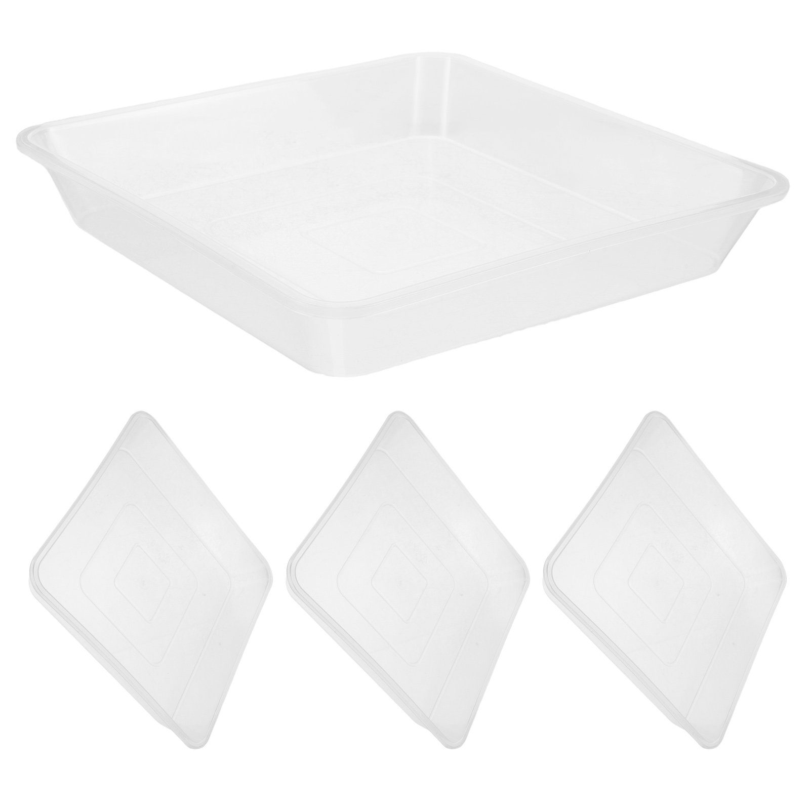 Drip Tray Saucer - 4 pièces de soucoupes carrées transparentes
