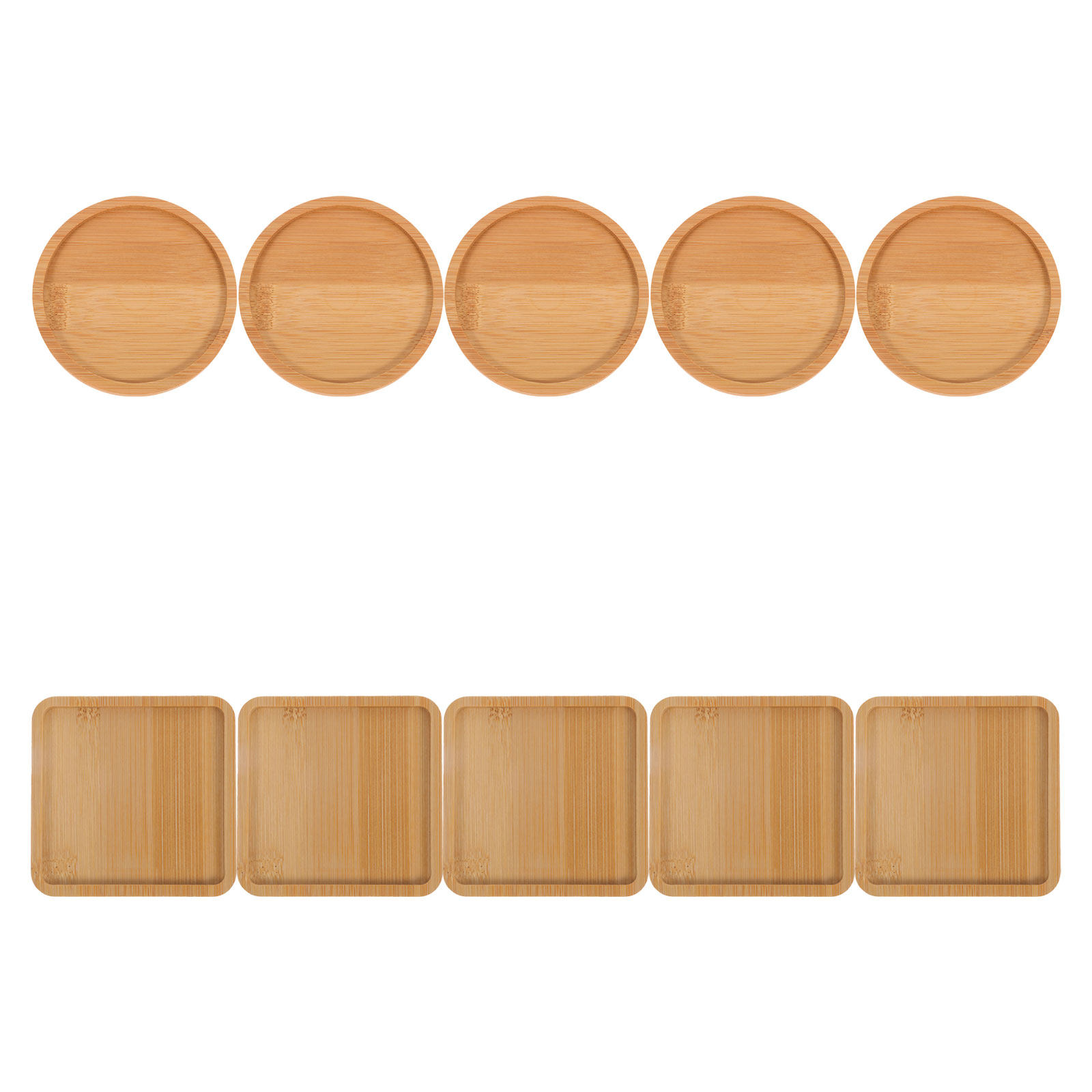 Drip Tray Saucer - 10 pièces de sous-verres en bambou,