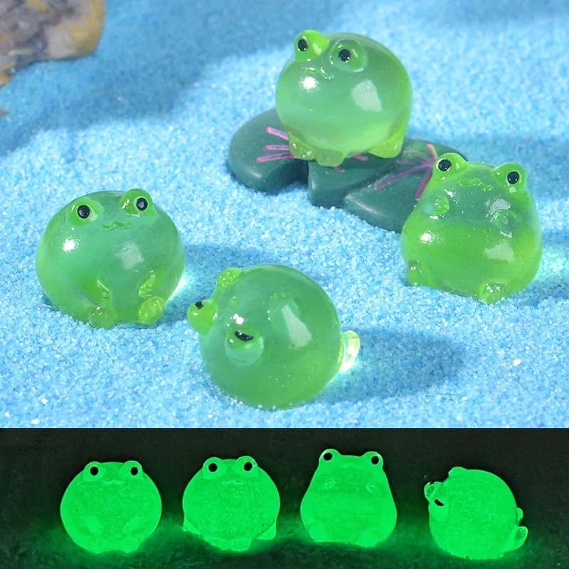 Bonsai Garden Miniature - 10/20/30pcs Figurines de grenouilles vertes lumineuses,
